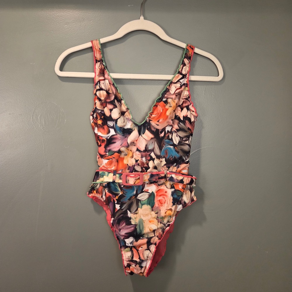 Becca Women's One Piece‎ Swimsuit Impressionist Floral Print, Size S, Multi
